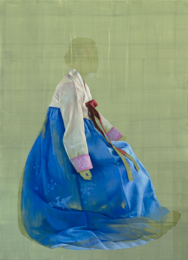 Hanbok in Blue and White, Oil, 130 x 170 cm